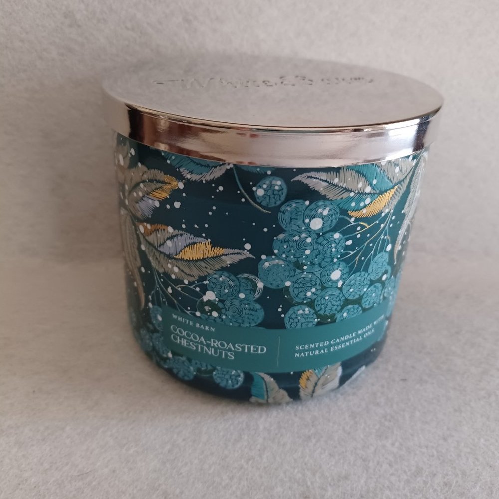 Bath & Body Works Cocoa Roasted Chestnuts 3 Wick Candle NEW